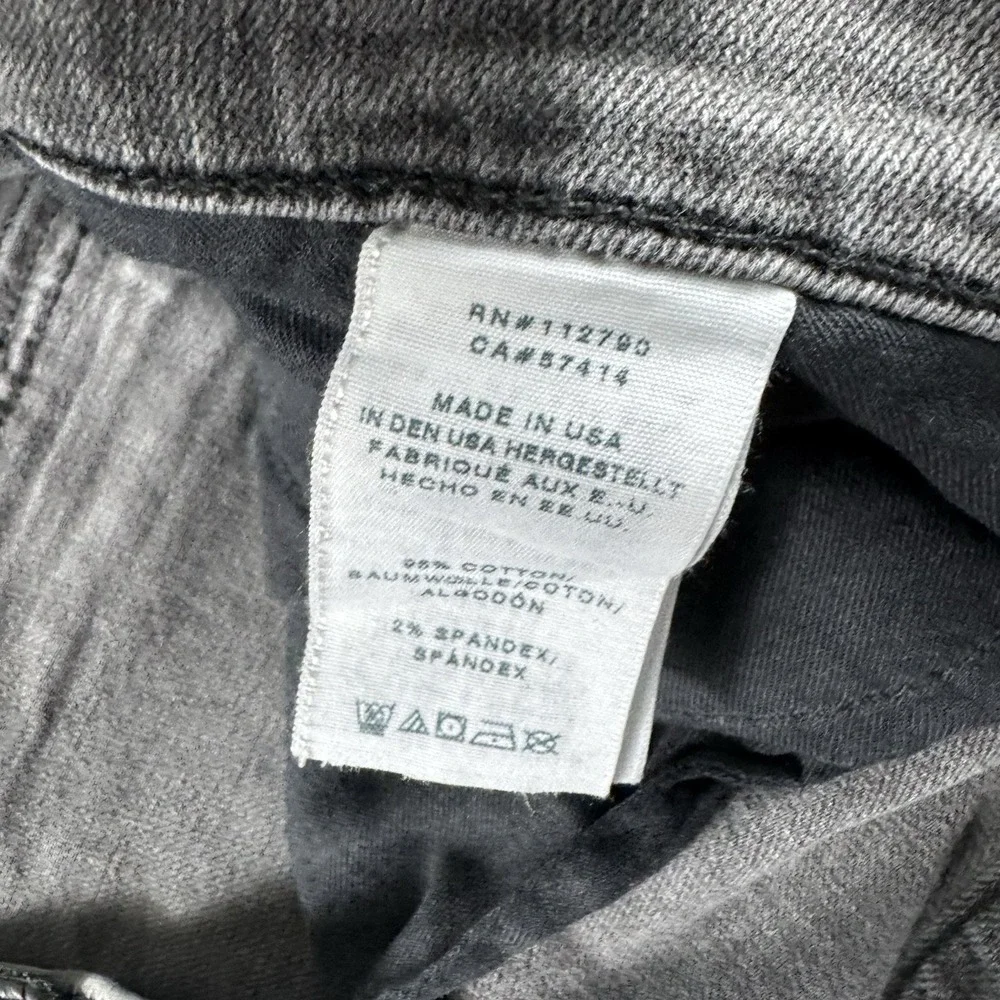 True Religion Rocco Moto Gray Wash Biker Jeans Mens 31x33 Relaxed Skinny